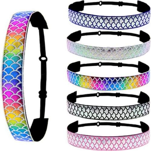 Fashion Mermaid Headband Sports Hair Band Running Anti-slip Headband Fitness Yoga Hair Band Scale For Women children