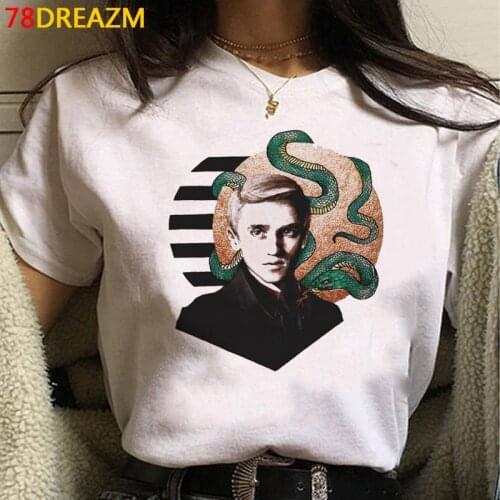Draco Malfoy t-shirt top tees women tumblr couple streetwear plus size white t shirt summer top harajuku kawaii harajuku