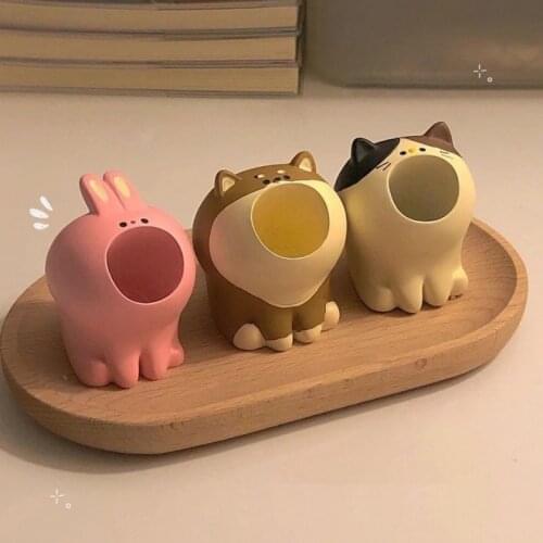 Lovely Girls Heart Desk Ornaments Storage Items On The Desk A Pen Holder With An Open Mouth And Various Specifications