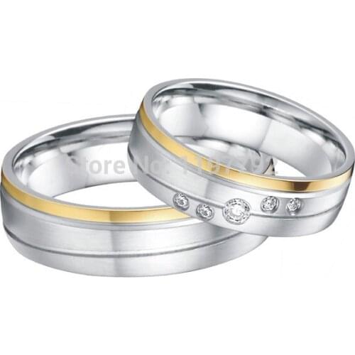 2014 new fashion trend gold color heath titanium engagement rings wedding bands 10 year anniversary ring gift sets