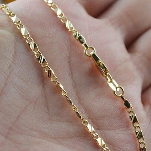 By rong fashion clavicle short chain gold plating 18 l 2 mm flat Europe and the wholesale jewelry necklace