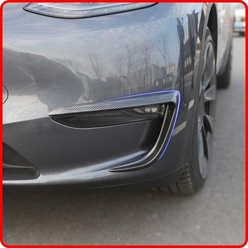 For Tesla Model Y 2021 Car Front Fog Light Header Spoiler Decorative Frame Cover Anti-Collision Trim Accessories