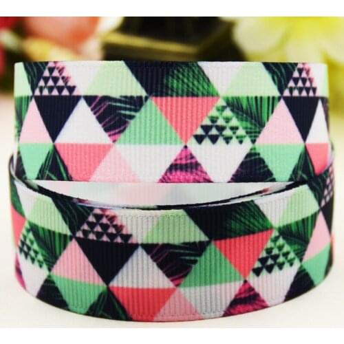 22mm 25mm 38mm 75mm geometric lattice printed Grosgrain Ribbon party decoration 10 Yards X-03640