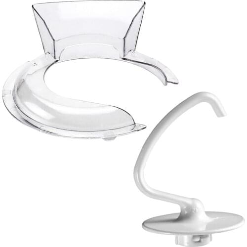 Pouring Shield and Dough Hook for Kitchenaid Replacement WPW10616906 AP6888146 PS12723742 K45 K45SS KSM75 KSM90