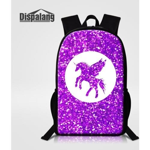 Dispalang 3D Printing Unicorn Backpack For Primary Girls Cartoon School Bags Animal Horse Mochilas Women Travel Rucksack Rugtas