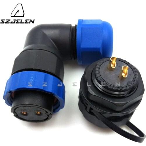 SD20TP-ZM , 90 degree elbow Waterproof connectors 2pin,ip68 circular connectors, Device power plug socket