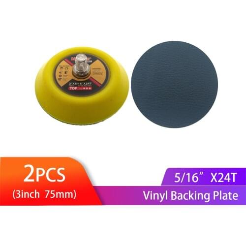 2pcs 3" 75MM Vinyl Face PSA Sanding and Backing Plate with 5/16"-24 Thread Replacement Pad Abrasive Tools