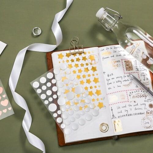 6pcs/Set Cute StickersTransparent Love Stars Stationery Hand Account Phone DIY Decoration Student School Supplies