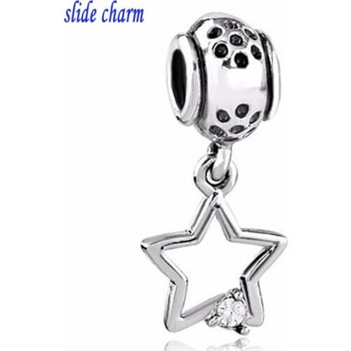 Slide charm Free shipping Europe and the new listing pentagram pendants religious amulet charm beads fit Pandora bracelet