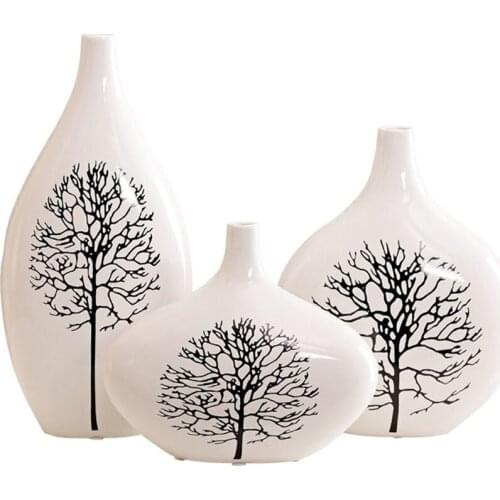 Modern ceramic vase White birch white vase Tabletop Flower arrangement Crafts home decoration accessories Wedding Gifts