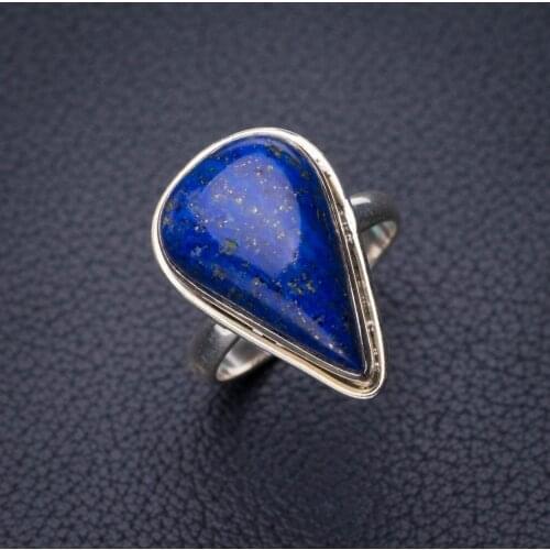 StarGems Natural Lapis Lazuli Handmade 925 Sterling Silver Ring 6.75 D7994