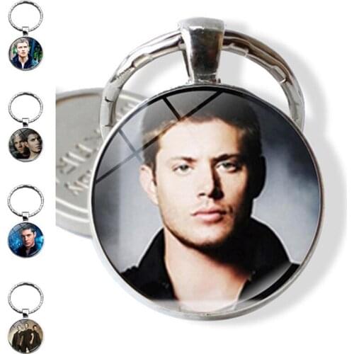 Supernatural Sam Keychain Pendant Jewelry Accessories Glass Keyring Keychain Rings Keyholder Dean Winchester Geeky Gifts