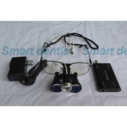 Metal box 3.5X led head lamp metal frame oral doctor loupe dental magnifier dentistry tool dentistry equipments surgical loupes