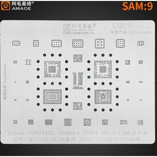 AMAO IC Chip CPU BGA Reballing Stencil For Samsung A3/A5/A6/A7/A8/A9/J1/J2/J J4/J5/C Series Tin Planting Mesh