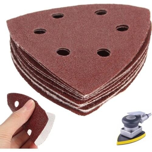 50Pcs x 90mm Triangle Sanding Sheets Mouse Detail Sander Pads 40 60 80 100 120Grit