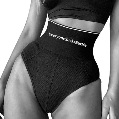 Women Brief Bodycon Shorts Underwear Shapewear Sexy Body-Shaping Panties High-Waist Letter Hot Pants Party Fashion G-String