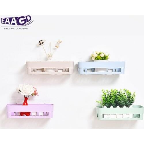 1Pcs Kitchen Bathroom Shelf Wall Rack Plastic Shower Caddy Organizer Holder Tray With Suction Cups Lotion Storage