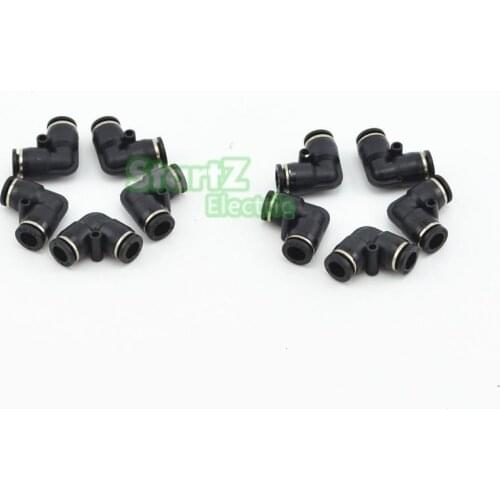 10pcs 8mm High Quality The black connector Plastic Elbow Pneumatic Fittings quick tube fitting PV-08