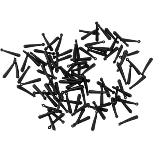 100Pcs Fishing Float Seat Block Rotation Fishing Bobber Black Elastic Fishing Float