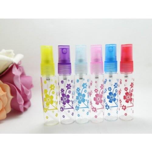 12PCS/LOT Six star flower tube10ml transparent glass cosmetics perfume spray bottle