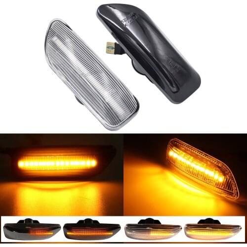 2Pcs Dynamic Amber LED Side Marker Turn Signal Light Blinker For Volvo XC90 S80 XC70 V70 S60 2001-2009 30722641 3072264