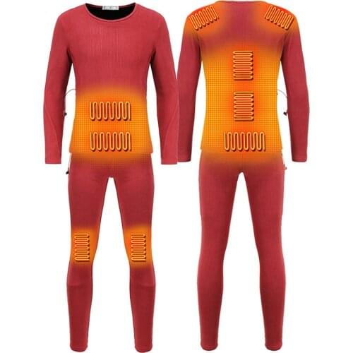 2020 Heated Jacket Men Women Cycling Heating Jacket Electric USB Heating Suit Thermal Underwear Set Heated Shirt Top S-4XL