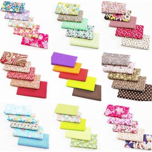 25X25CM Pattern Striped lattice dots Cotton Fabric Printed Cloth Sewing Quilting Fabrics for Patchwork Needlework DIY Handmade