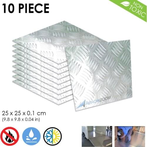 Arrowzoom 25 x 25 cm Aluminum Diamond Tread Plate Sheet Non-Corrosive DIY Material Flat Tile KK1178