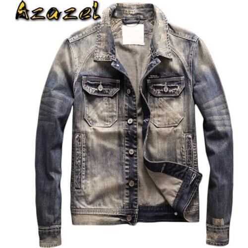 Automotive Mens Suit Dress Jeans Jackets European and American Style Cowboy Mens Denim Coats Spring Clothing Mens Overcoat