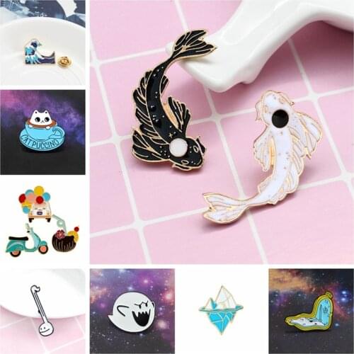 Whale ice cream car motorcycle drink electric car cup cat clock ghost music symbol fashion brooch clothes backpack jewelry