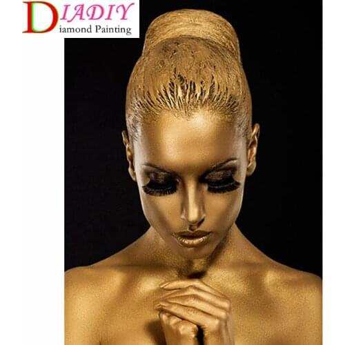 Black White African Woman 5D Diamond Painting Full Cross Stitch Mosaic Abstract Nude Girl Diamond Embroidery Home Room Decor Art