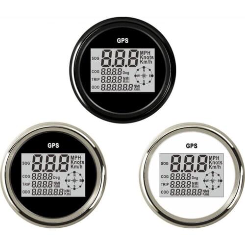 1pc 85mm Digital GPS Odometers Modification 0-999MPH/Knots/Km/h Speedometers Black Speed Gauges with Trip Meter for Car Boat