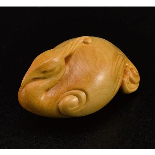 Wood Vermilion Bird Boxwood Carving Lucky Bird Statue Fortune Four Gods Beast Phoenix Sculpture Car Hanging Home Decor