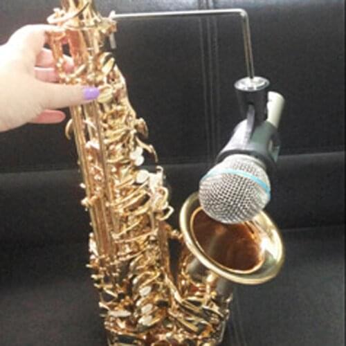 Saxophone Microphone Holder Durable Stand With Two Clip