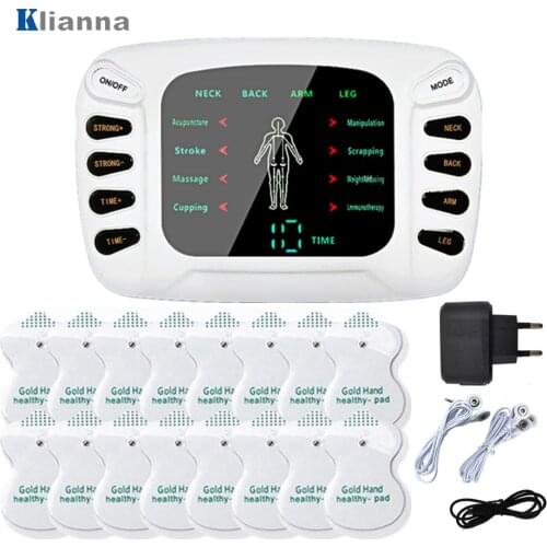 EMS Body Electrical Muscle Stimulator Tens Machine Acupuncture Body Massage Digital Therapy Massager 2 Output Body Muscle Relax