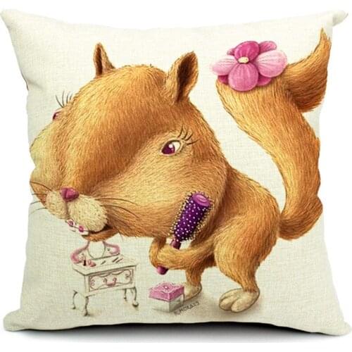 Hot Sale Pillow Covers Super Cute Cartoon Topic Pattern Hot Sell Fashion45X45CM Linen Pillow Cover\Home Decorative Linen Cushion