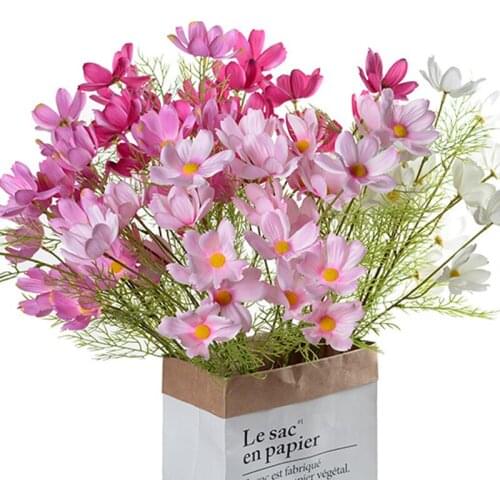 High Quality Artificial Flowers Real Touch Silk Galsang Flower Coreopsis for Desktop Home Garden DIY Decor Wedding Flower