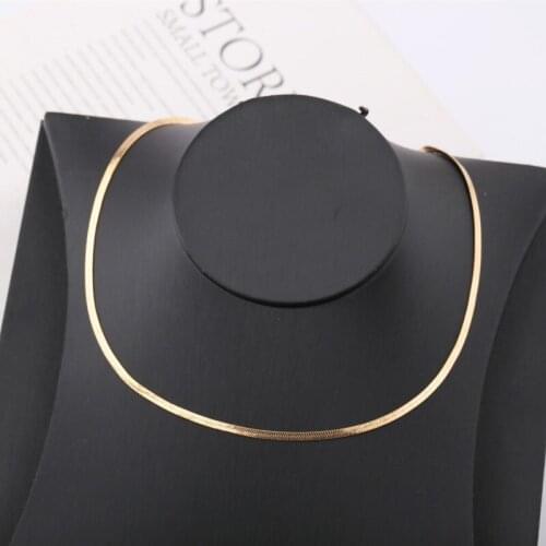 JCYMONG New 40+5cm Gold Silver Color Flat Snake Link Lobster Clasp Collares Necklaces For Women Men 2020 Fashion Long Necklace