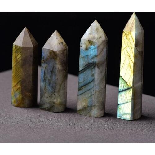 7-8cm Labradorite Natural Stones Crystal Point Column Home Ornaments Energy Mineral Gemstones Decorations Wholsale Dropshipping