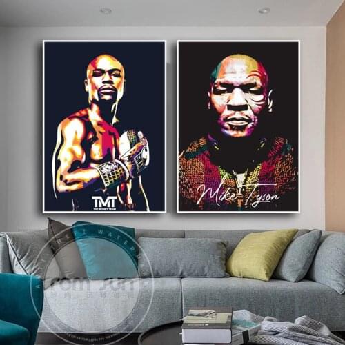 Graffiti Figure Portrait Art Mike Tyson Canvas Painting Wall Art Posters Prints Wall Pictures for Living Room Home Cuadros Decor