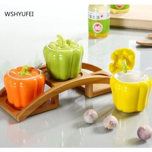 Nordic Sweet Pepper Ceramic Sealed Storage Jar With Lid Spice Jar Dried Fruit Snack Container Bottle Kitchen Coffee tea Jar