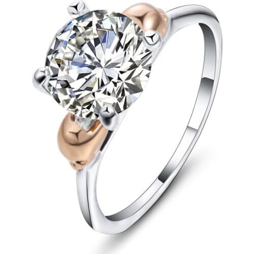 Fashion Exquisite Multi-claw Micro Pave Zircon Skull Rings Fashion Round Crystal Engagement Finger Ring Women Wedding Jewelry
