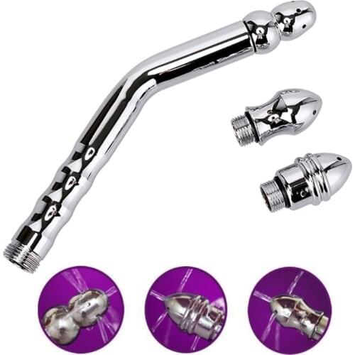 Elbow 3-head Enema Cleaning Flusher Long Tube Aluminum Alloy Insert Washing Personal Cleaning Tools Bidet Bathroom