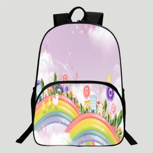 Hot 3D Printing Rainbow Butterfly pattern childrens schoolbag 1-3 grade primary school backpack Boys Girls school bags 16 inch