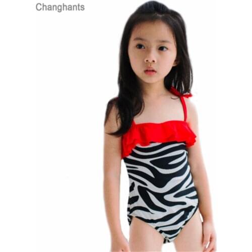 Girls One Piece Swimsuit 2-7 Y Children Sling Swimwear Kids Bathing Suit Swimming Pool Suit Baby Sandy Beachwear