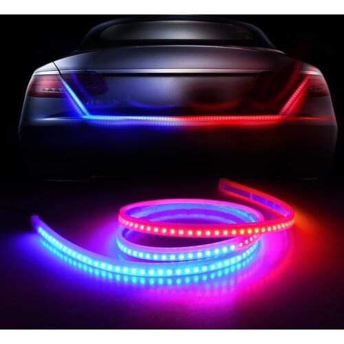 LED Car Door Trunk Dashboard Atmospere Lamp Strip 120cm 12v Waterproof Multifunction Interior Decorative Signal Warning Light