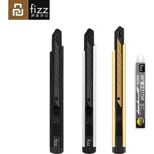 Xiaomi Fizz Aluminum Alloy Utility Knife High Carbon Steel 9MM Blade Self-Locking Design Sharp Angle with Fracture Knife Cutter