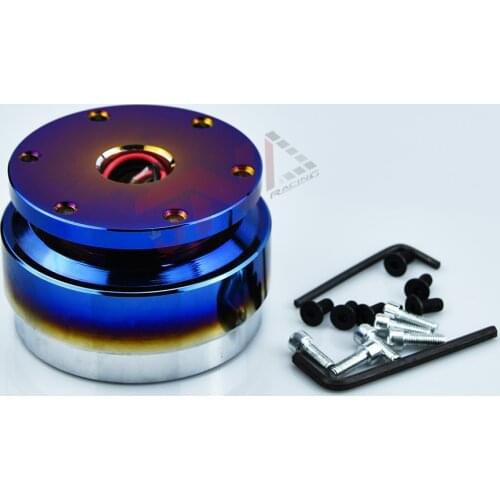 Universal Brunt Blue Color Steering Wheel Snap Off Quick Release Hub Adapter Boss kit