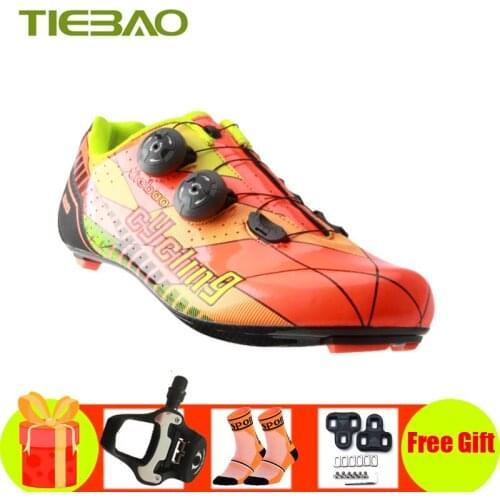 Tiebao sapatilha ciclismo carbon fiber 2019 cycling shoes Ultralight road bicycle pedals self-locking shoes cycling sneakers