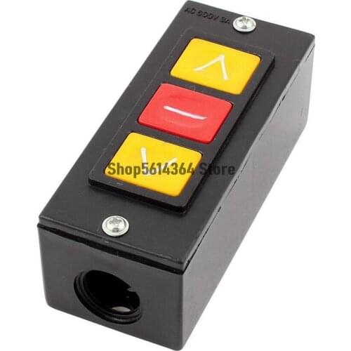 Rolling Door Up Down Stop 3 Button Black Plastic Shell Push Button Switch